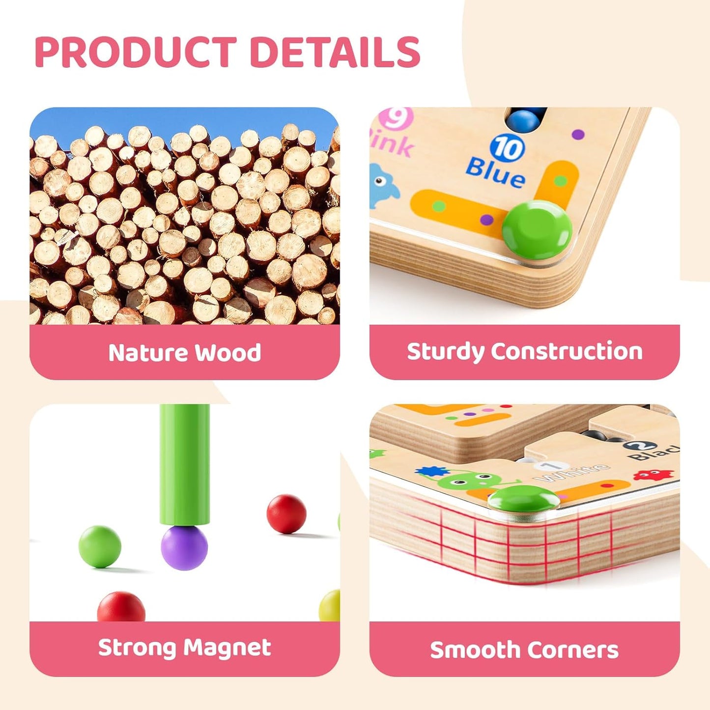 Montessori Magnetic Toy, Busy Board with Magnetic Letters & Numbers, ABC Learning Toys for Kids Ages 3-5, Alphabet Puzzle Preschool Toys, Fine Motor Skills Educational Toys for 3 Year Old Boys Girls