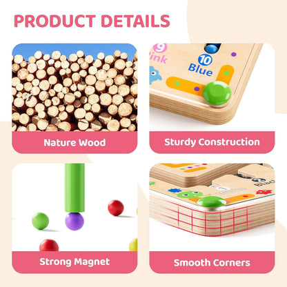 Montessori Magnetic Toy, Busy Board with Magnetic Letters & Numbers, ABC Learning Toys for Kids Ages 3-5, Alphabet Puzzle Preschool Toys, Fine Motor Skills Educational Toys for 3 Year Old Boys Girls