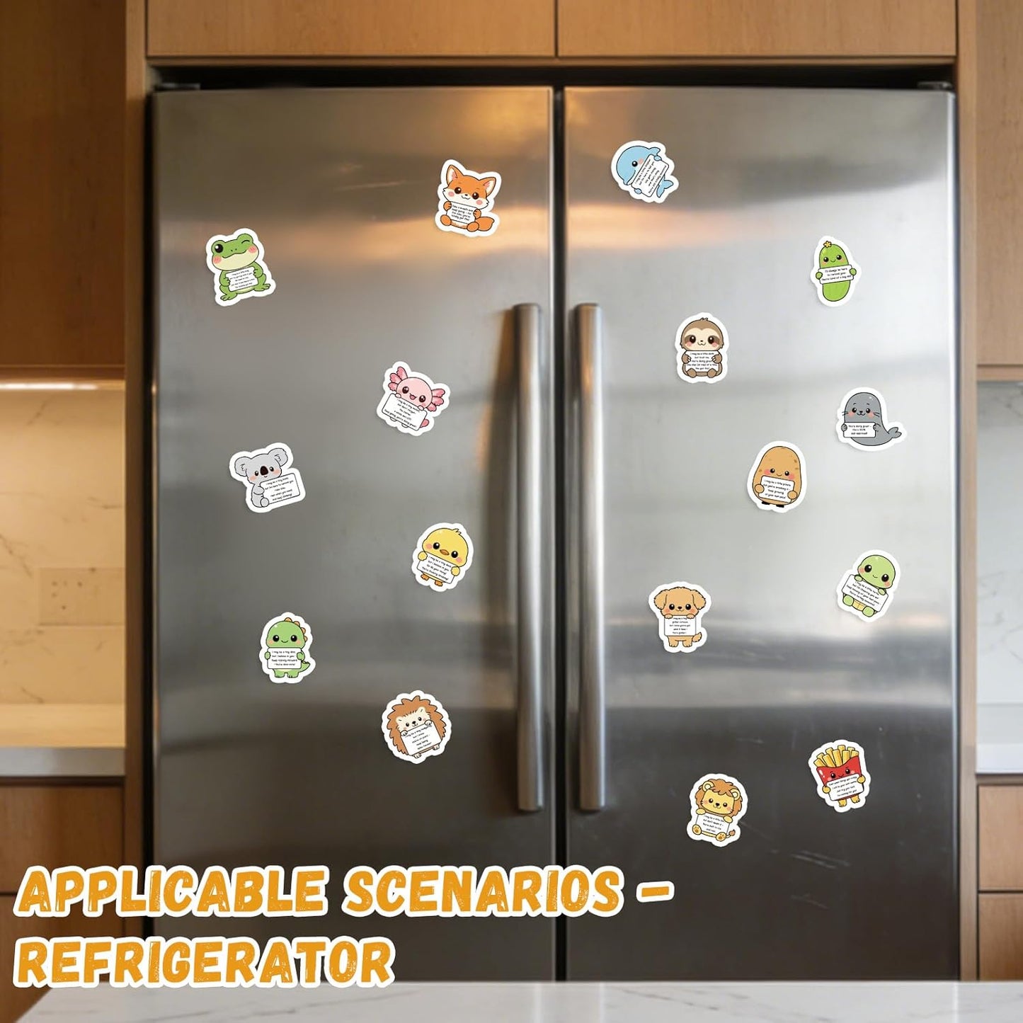 16pcs Emotional Support Animal Refrigerator Magnets, Funny Cartoon Positive Animal Fridge Decorative Magnets with Encouraging Words for Office Home Locker Whiteboard
