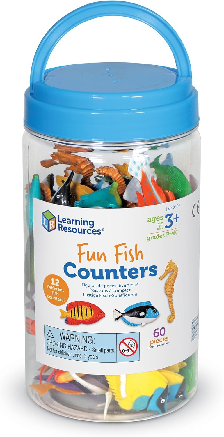 Learning Resources Farm Animal Counters - 60 Pieces, Ages 3+ Toddler Learning Toys, Farm Animals Toys, Develops Counting and Matching Skills