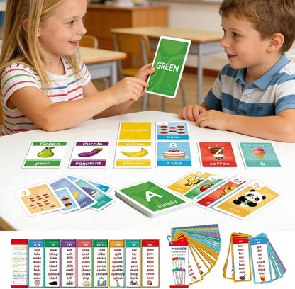 2 Set Phonics Word Cards | Word Family Build Book | Sight Words Flash Card Kindergarten with 117 Sound Groups 900+ Rhyming Words | Alphabet Flash Cards Phonics Games for Learn to Read & Spell