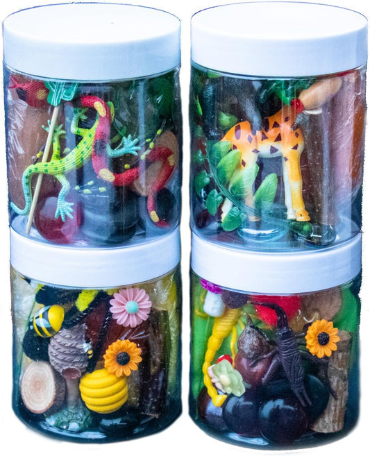 Play Dough Kit, Sensory Kit, Eco Dough, Sensory Play, Sensory Bin, On The Go Kid Activity, Kid Party Favors, Open Ended Toys (All Four Jars)