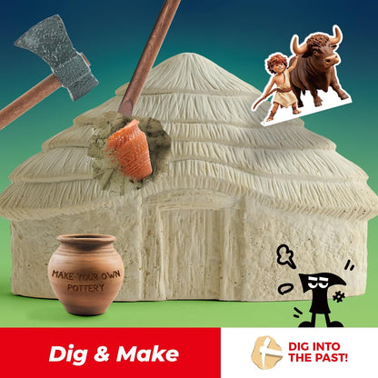 EDUMAN Stone Ages Fossil Dig Kit for Kids, Dig it Up Ancient Creatures Kit, Archaeology Kits with Mining Kit Tools, Educational Toys & Stem Toys for Kids Age 6 for Boys Girls