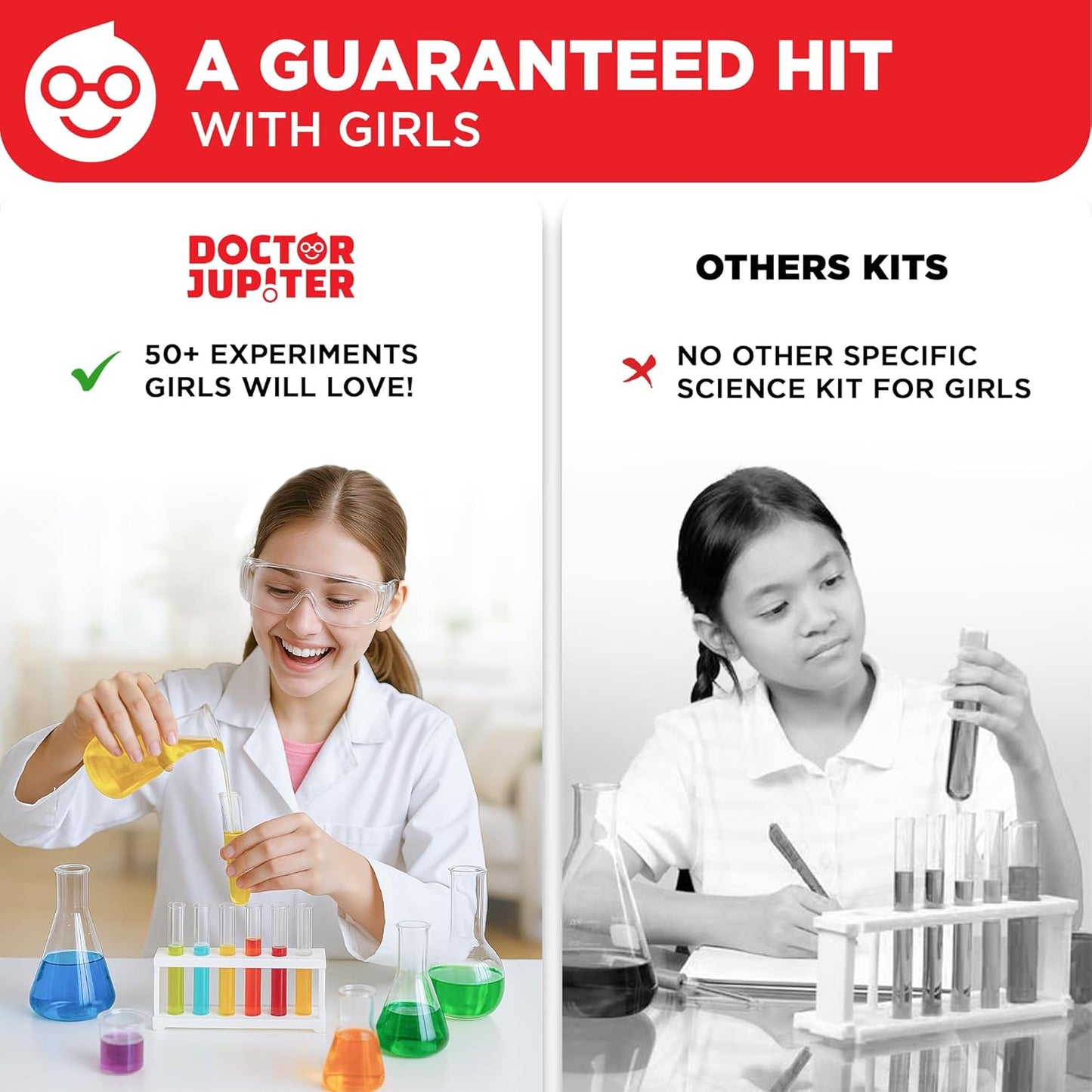 Doctor Jupiter Girls' Science Kit for Kids Ages 8-10-12-14 for 8,9,10+ Year Old Girls | Chemistry Set, STEM Toy Kit with 135+ Experiments | Learning & Educational Projects