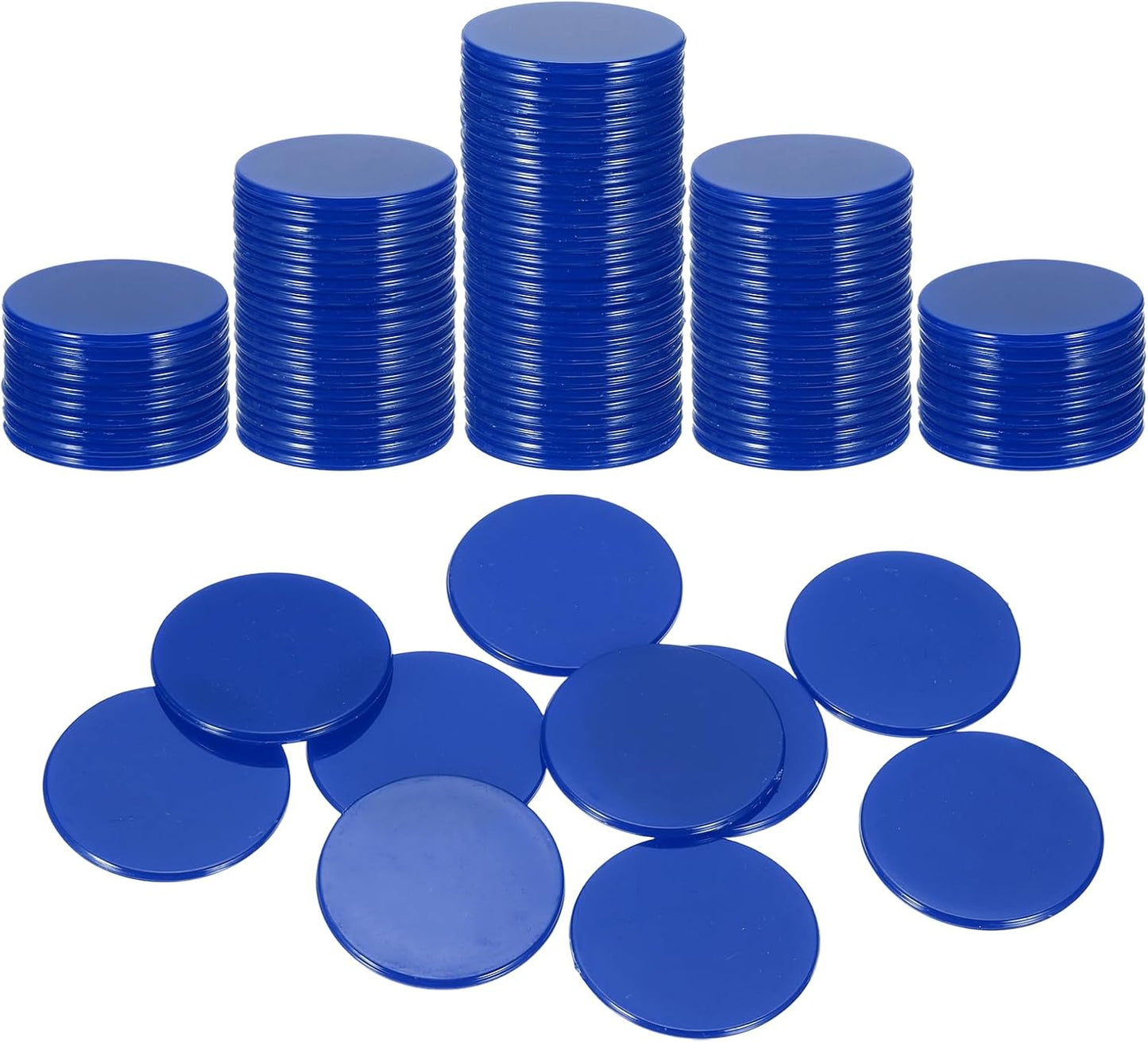 uxcell 120Pcs 1 Inch Poker Chips, Plastic Bingo Chips Learning Counters Counting Counters Disks Markers Opaque Game Tokens for Game Play Math Counting, Pink, Flat