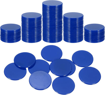 uxcell 100Pcs 1 Inch Poker Chips, Plastic Bingo Chips Learning Counters Counting Counters Disks Markers Opaque Game Tokens for Game Play Math Counting, Purple, Flat