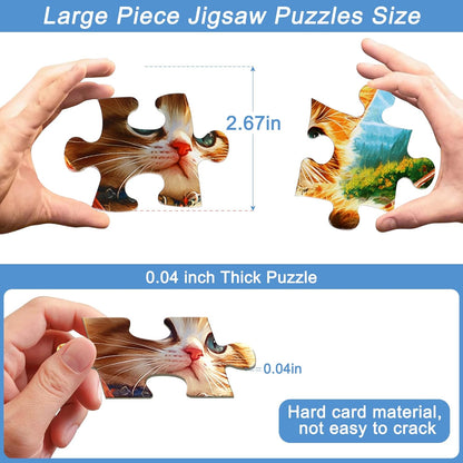 LELEMON 100 Pieces Jigsaw Puzzles in a Metal Box for Kids Age for 4-8 Boys Girls Toy Puzzles Construction Site Vehicles Children Learning Educational Puzzles Toys