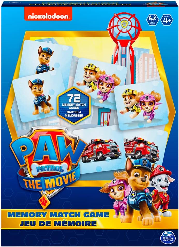 Paw Patrol The Movie Memory Matching Game | for Boys & Girls Age 4 and Above | A Fun Memory Game for Kids | Chase, Rubble, Rocky, Skye, and More