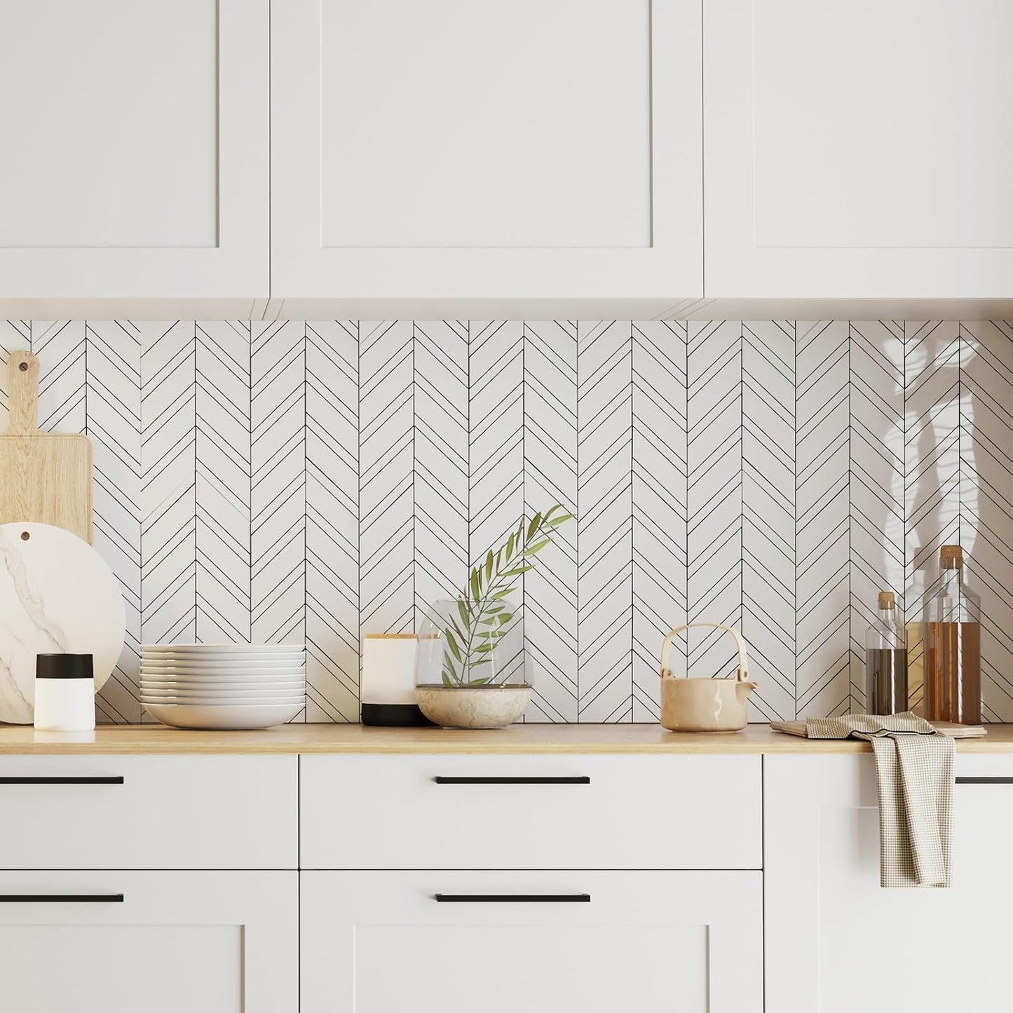 Yipscazo 10 Sheets Herringbone Backsplash Peel and Stick Tile, Marble Calacata Mixed Metal Gold PVC Stick on Backsplash for Kitchen, Waterproof Self Adhesive Wall Tile for Bathroom
