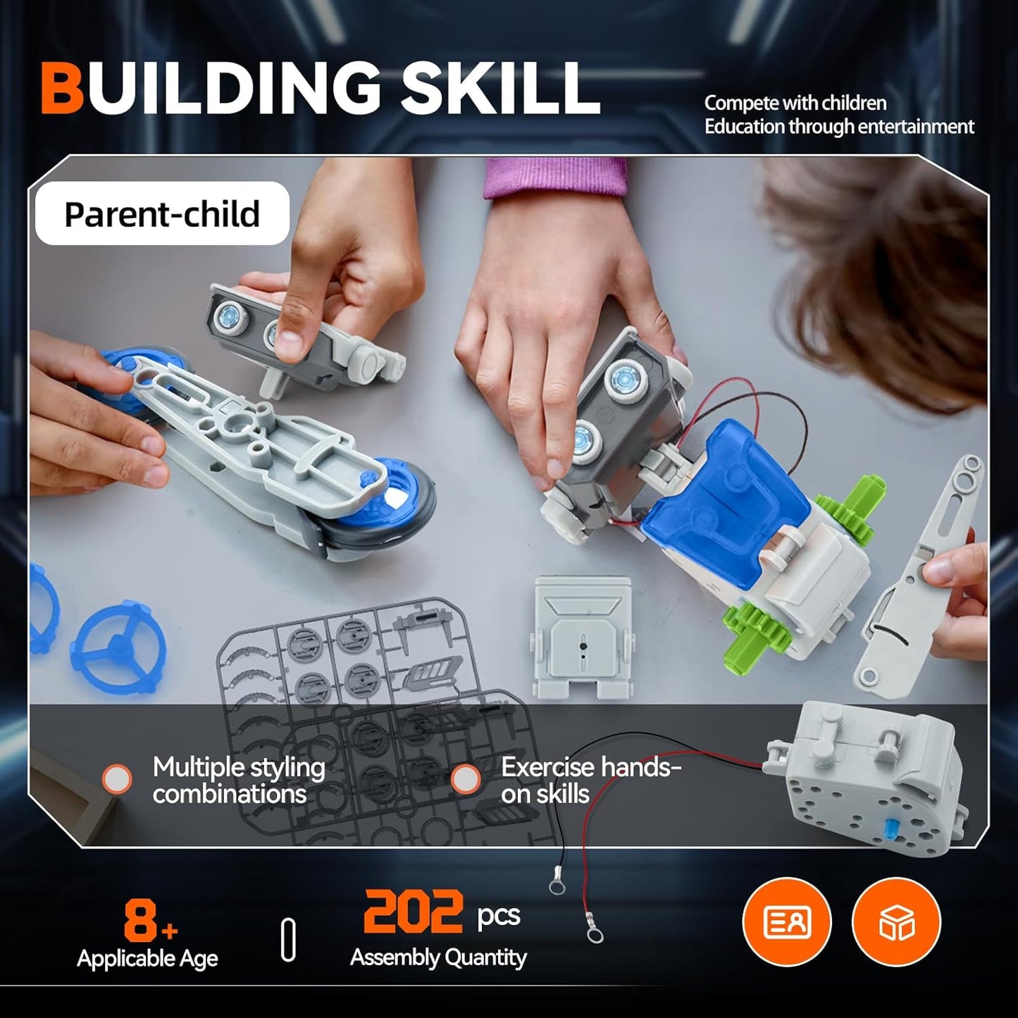 Jiakora 12-in-1 STEM Robot Kit Toys for Kids 8-12 12-16, DIY Robot Building Educational STEM Science Kits for Kids Age 8-12 12-16, 8 9 10 11 12 13 14 15 16 Year Old Boy Birthday Gifts