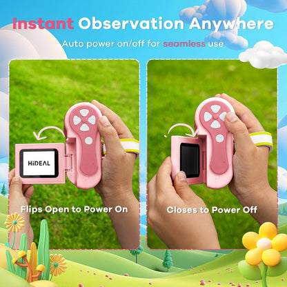 Hideal HP60 IPS Microscope for Kids: [Auto On & Off] [3-in-1] 2" Portable Handheld Microscope Miniscope, Pocket Mini Scope Educational Science Kit, Christmas Birthday Gifts for Kids, PC View, Blue