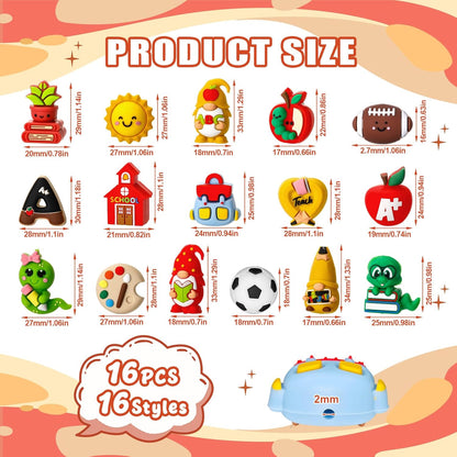 Ferreve 16 Pcs 3D Sports Football Beads Silicone Focal Beads for Keychain Making Pens for Beadable Keychain DIY Crafts Necklace Bracelet Phone Chain Charms Jewelry Making