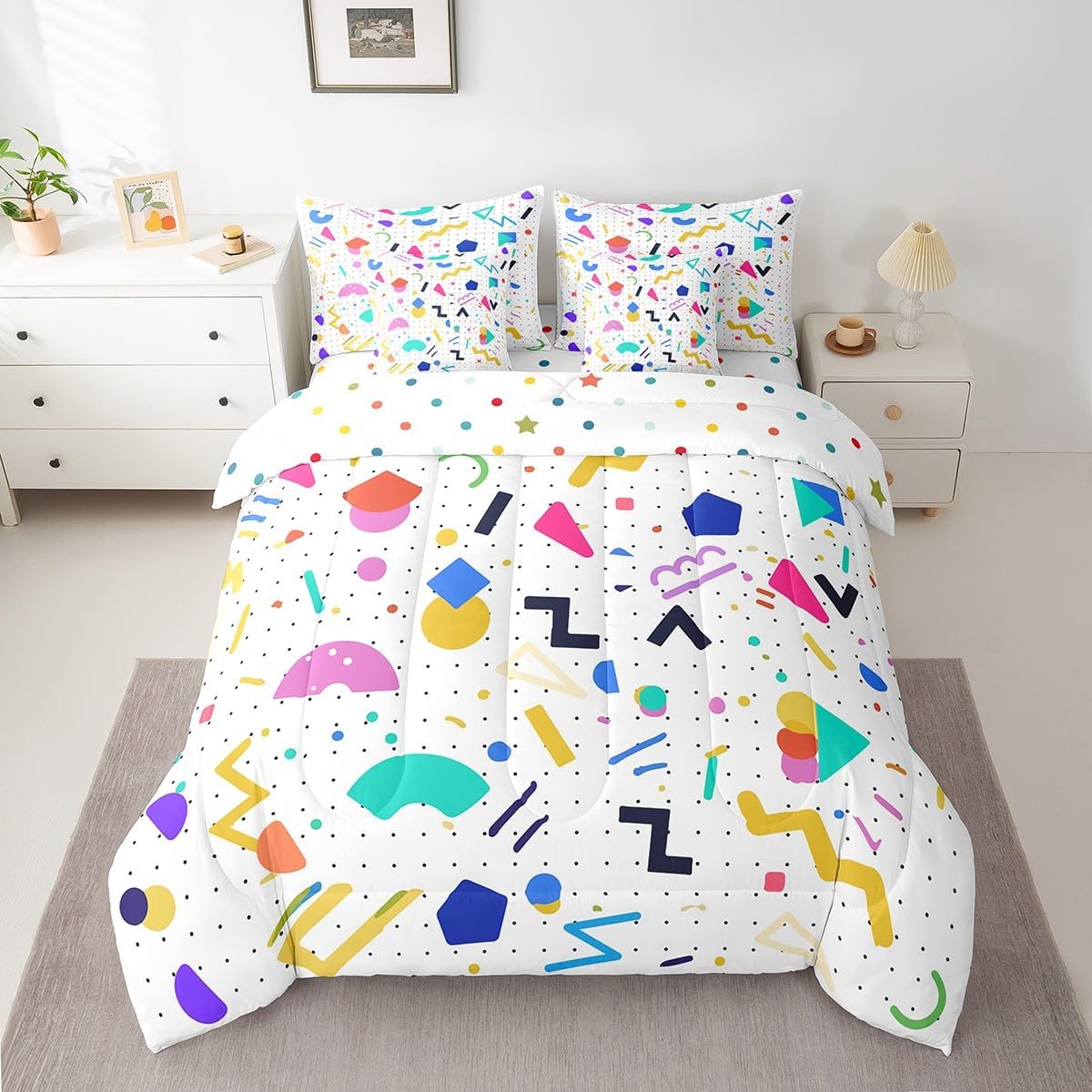 Erosebridal Chemical Equation Bed in a Bag Queen Comforter Set 7 Piece,Chemistry Bedding Sets Science Students Learning Gift Sheet Set with Comforter,Molecular Formula Education Bed Set - Colors B