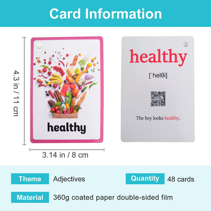 Lilias Body Parts Flash Cards, Toddler & Preschool Learning Toys, Kindergarten Learning Supplies, 4.3 x 3.14 Inch, 34 Cards