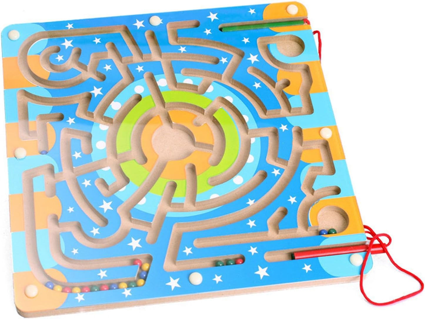 Montessori Magnetic Pen Maze Toy, Annular Magnetic Maze Puzzle,Model b