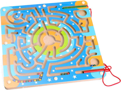 Montessori Magnetic Pen Maze Toy, Annular Magnetic Maze Puzzle,Model b