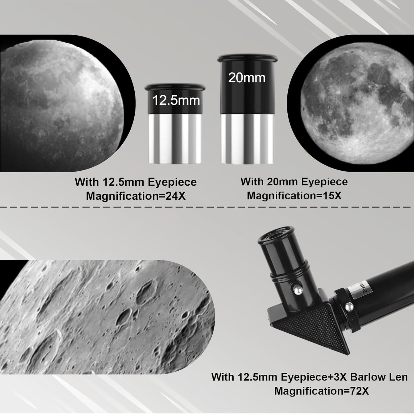 Telescope for Adults & Kids, 70mm Aperture 300mm Refractor Telescope, Portable Travel Refractor Telescopes for Astronomy Beginners with Tripod, Phone Adapter