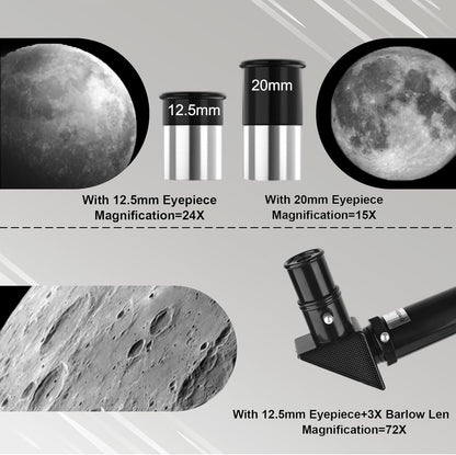 Telescope for Adults & Kids, 70mm Aperture 300mm Refractor Telescope, Portable Travel Refractor Telescopes for Astronomy Beginners with Tripod, Phone Adapter