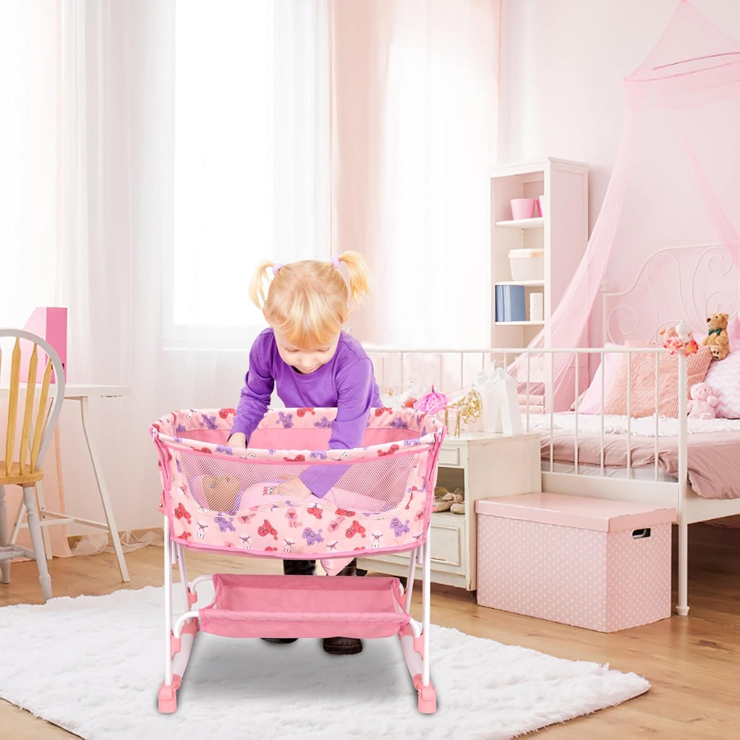 Anivia Stroller Toy Collection Doll Stroller Baby Doll Accessories for Toddlers 1-3Heart Design Gifts for Toddlers and Girls Toy Stroller