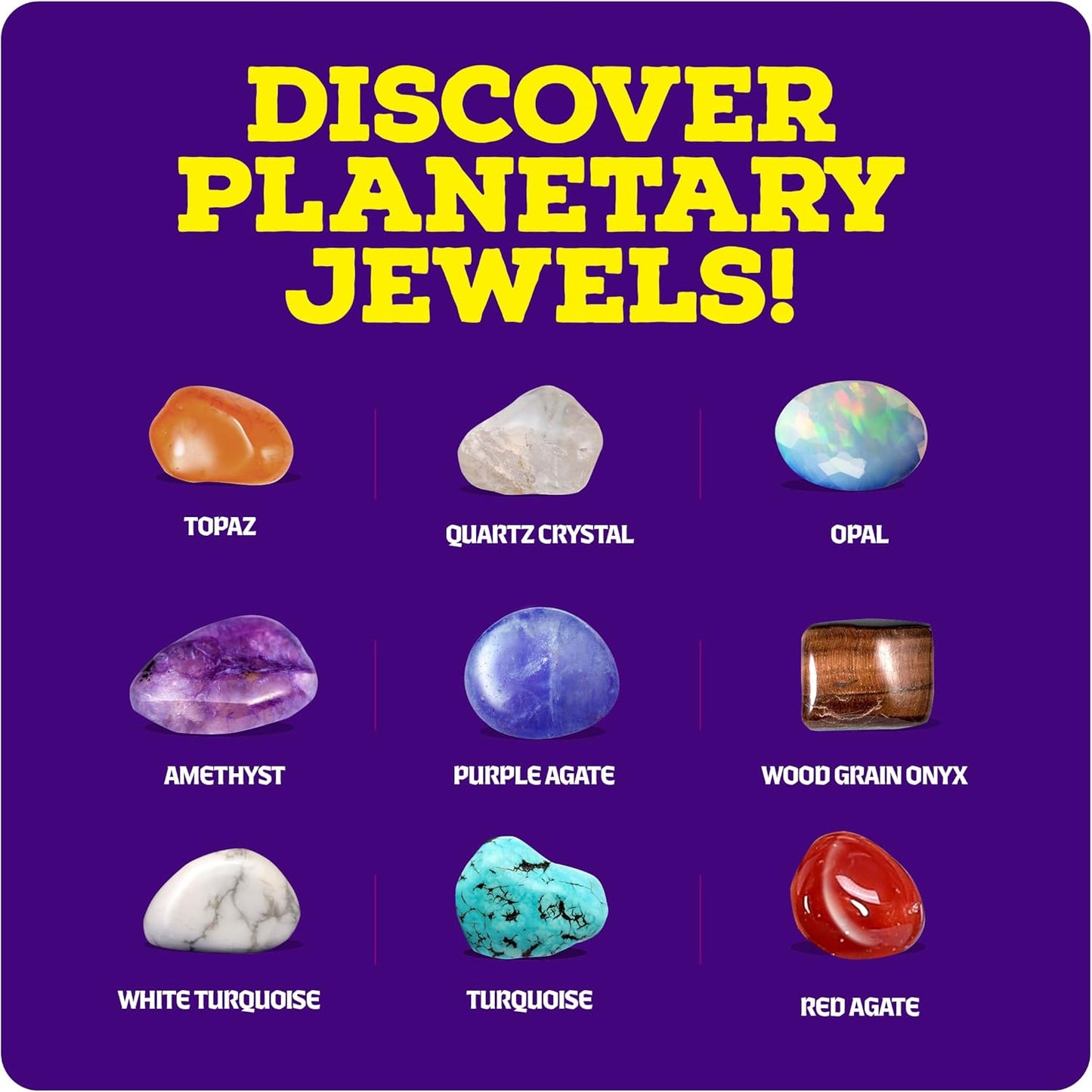 Dan&Darci Galaxy Gem Dig Kit for Kids - Gemstones Digging Science Kits for Kid Age 6-7, 6-8, 8-10 - Gifts for 6 7 8 9 10 11 Year Old Boys & Girls - Planet Space Toys for Ages 8-10 STEM for Boy & Girl