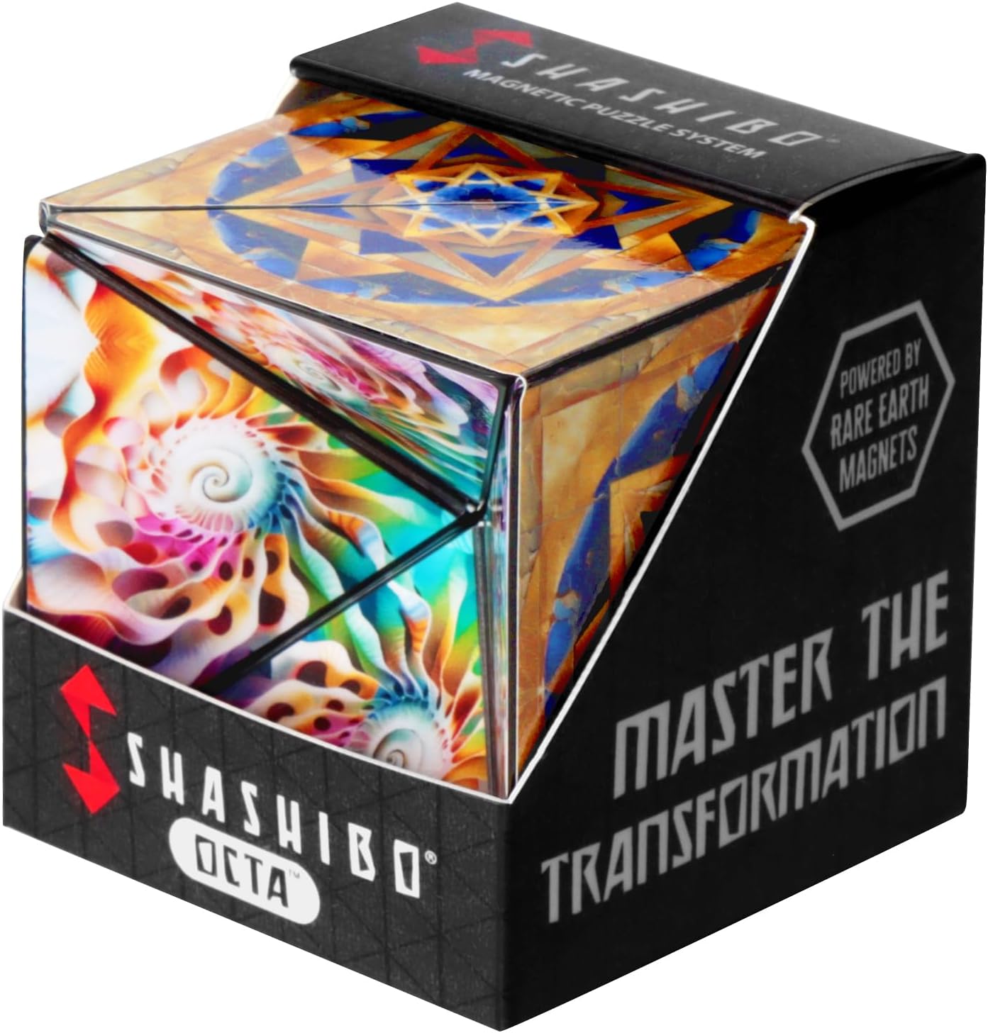 Shashibo Octa Shape Shifting Box - STEM Fidget Toy with Ultra Strong Magnets, Perfect Sensory Gift for Kids, Teens, and Adults – Pairs w/All Shashibo Cubes (Infinity)