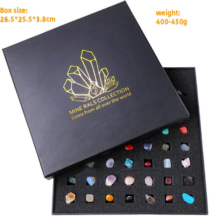 43 Pieces Rock Kit for Geology Enthusiasts | Rock Collection with Mineral Testing Tools, Crystal Geode Display & Volcanic Samples | Beginner to Advanced Specimen Study