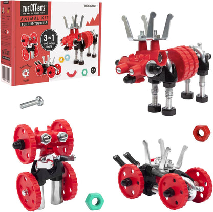 The Off Bits Erector Set: Animal Mini STEM Toys for Kids 6+, Toy Building Sets with Nuts & Bolts, STEM Building Toys Gifts for Boys and Girls (Blue Elephant)