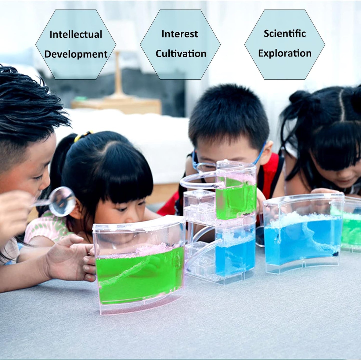 EXBEPE Large 2 Layer Gel Ant Colony Ecosystem Terrarium, Ant Habitat Science Learning Kit