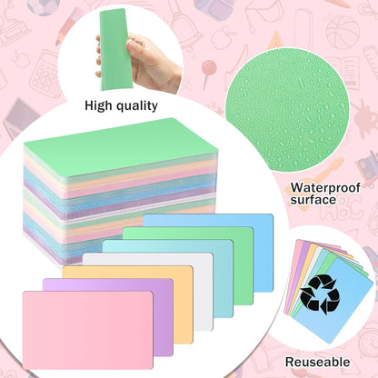 Harloon 100 Pcs Dry Erase Index Cards 3 x 5 Inch Laminated Reusable Dry Erase Note Cards Sheets for Office to Do List(White)