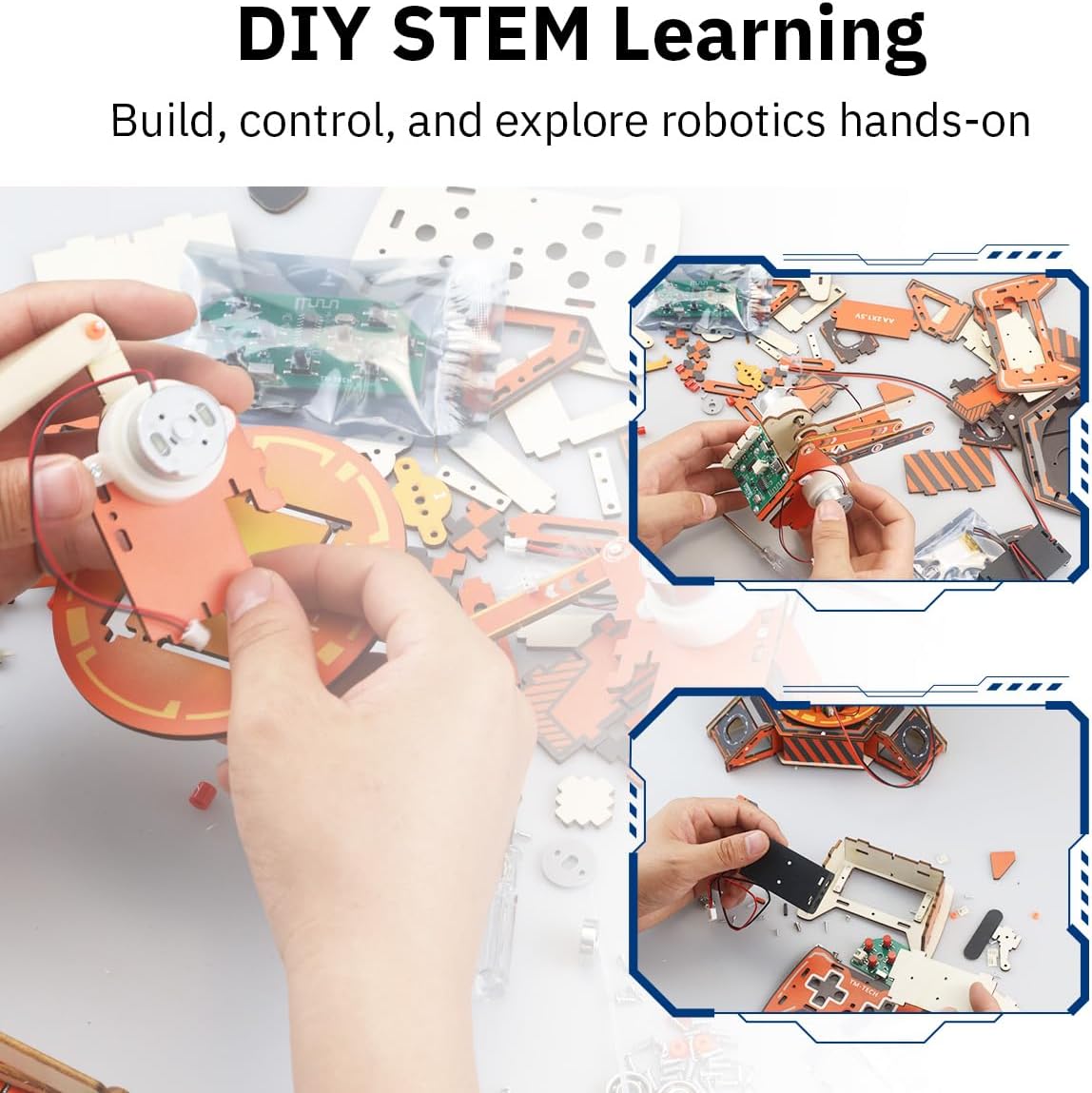 Robot Arm Kit, 360° Rotating Stem Robotic Arm Building Kit for Kids 12-14, DIY Wooden Science Experiment Project Engineering Kit for Boys/Teens/Adults, Birthday Toys Gifts for Teen Boys Girls 12-15