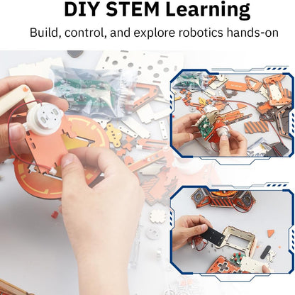 Robot Arm Kit, 360° Rotating Stem Robotic Arm Building Kit for Kids 12-14, DIY Wooden Science Experiment Project Engineering Kit for Boys/Teens/Adults, Birthday Toys Gifts for Teen Boys Girls 12-15
