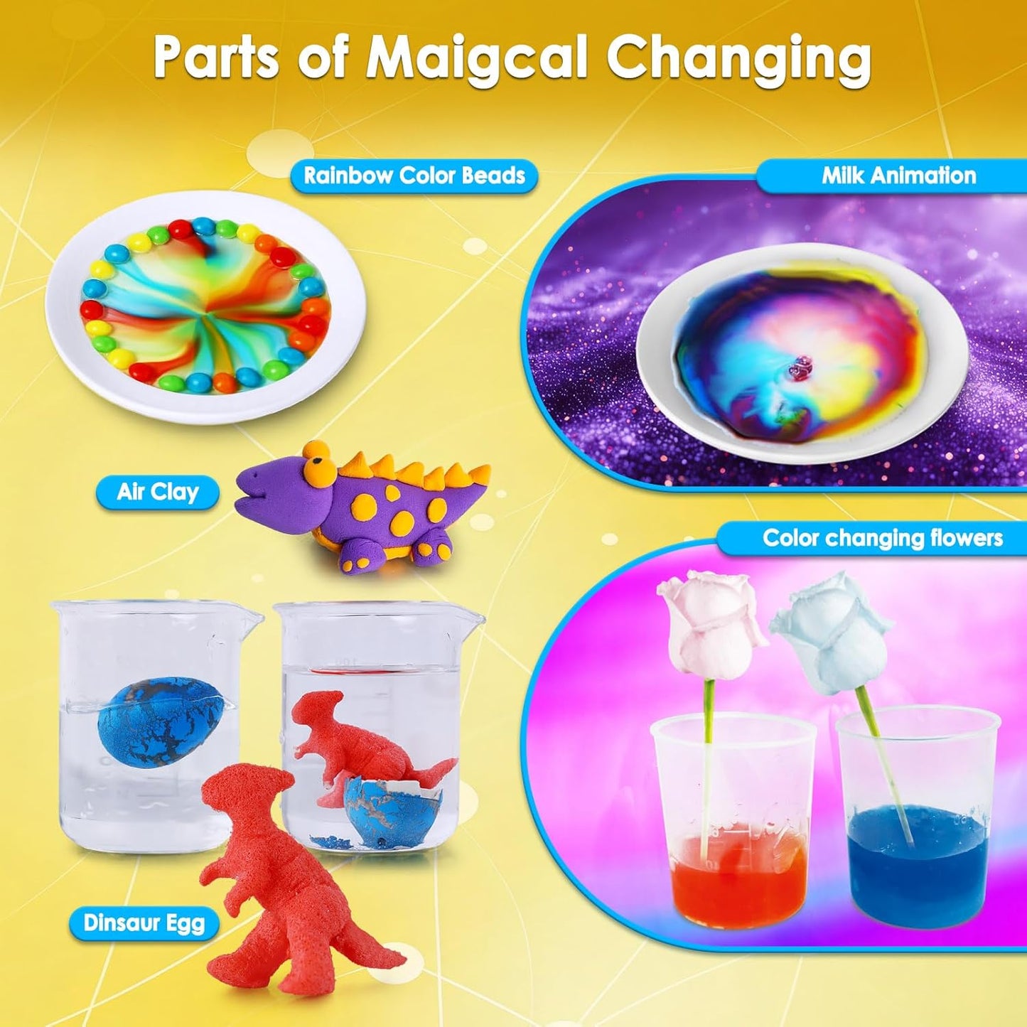 UNGLINGA 40+ Experiments Science Kit for Kids - Chemistry Set, Educational Toy Gift Idea for Boys and Girls Birthday Christmas S.T.E.M Scientist Learing Toy