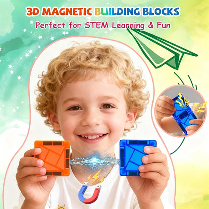 26-Piece Valentines Day Gifts for Kids Strong Magnetic Tiles Building Set – Durable,Vibrant Colors, STEM Toys for Kids 3+, Creative Learning, Compatible with All Major Magnetic Blocks