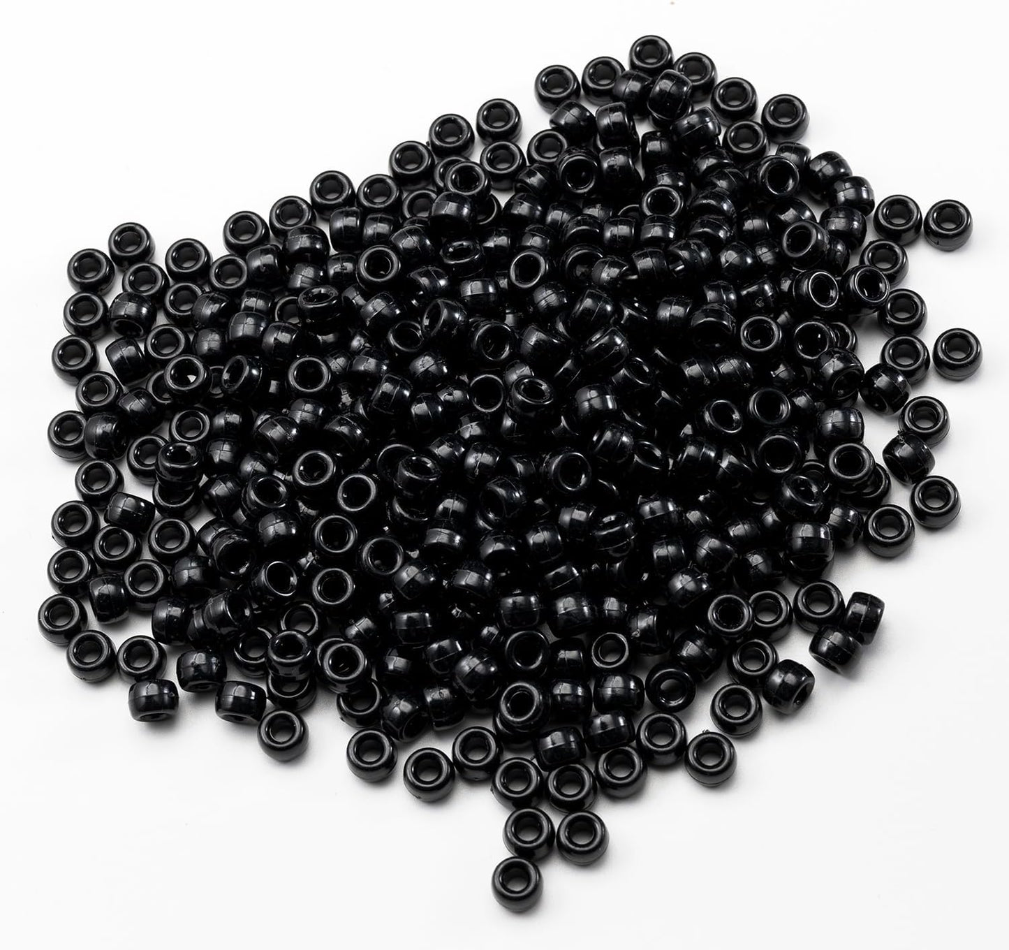 Gxueshan 1000 Pcs Acrylic Black Pony Beads 6x9mm Large Hole Pen Hair Kandi Beads Bulk for Friendship Bracelet Necklace Jewelry Making Earring Braiding Kit