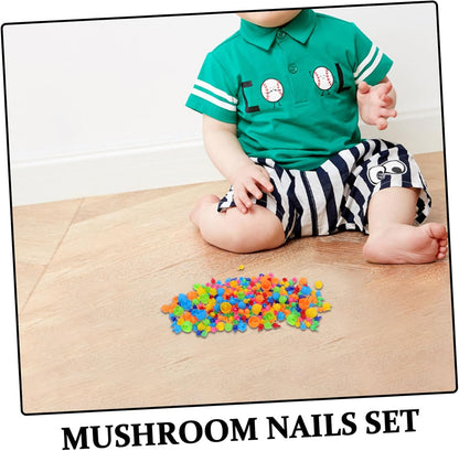 VANZACK 592Pcs Mushroom Nails Educational for Creative DIY Peg Puzzle Board Develops Fine Motor Skills and Cognitive Abilities for Preschool Learning Activities