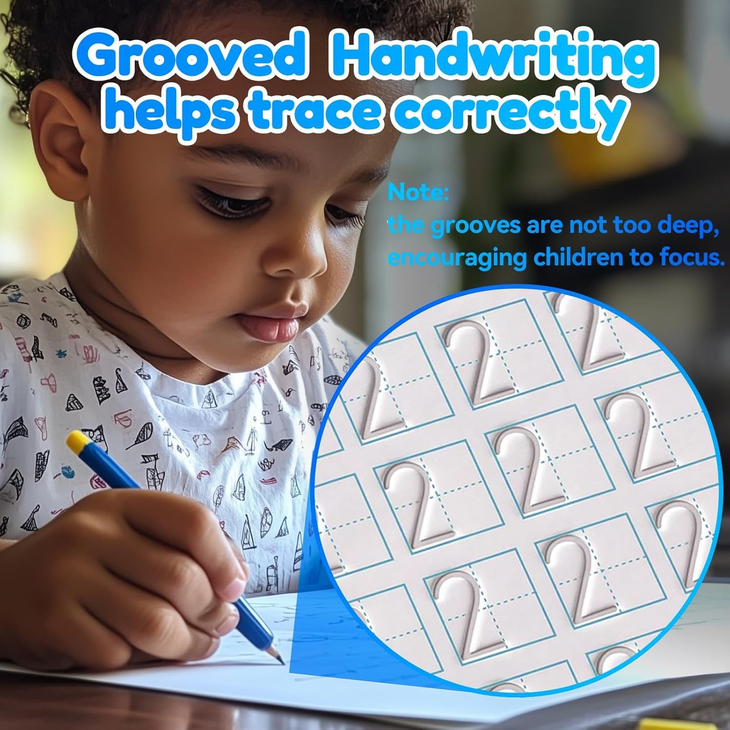 4 Magic Tracing Practice Books – Grooved Handwriting Arabic Copybooks for Kids, Reusable Writing Practice Workbooks Without Tears, Disappearing Ink for Toddlers Preschool Learn (Arabic)