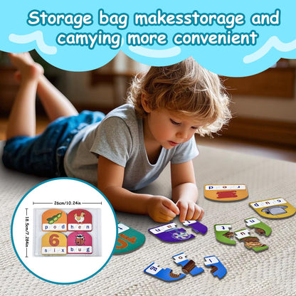 CVC Puzzle Cards for Kids – Phonics & Spelling Games for Toddlers, 3-Letter Word Puzzles for Preschool & Kindergarten, Perfect for Speech Therapy & Early Learning Classroom Essentials