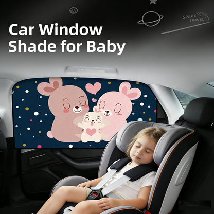 Magnetic Car Window Shade for Baby,Blackout Car Window Curtain,Car Shades for Side Windows,Sun Shade for Car Window baby,Cartoon Pattern Car Window Cover,UV Protection &Heat Blocking(Underwater World)