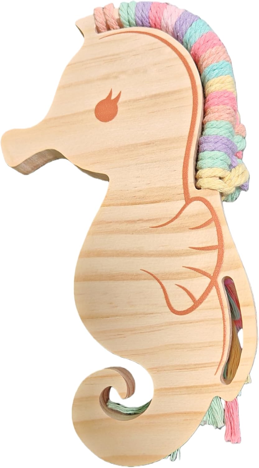 Eray Wooden Unicorn Lacing Montessori braiding Toys for Kids DIY Toy Plane Activities Car Travel Toy Educational Learning Threading for Fine Motor Skills