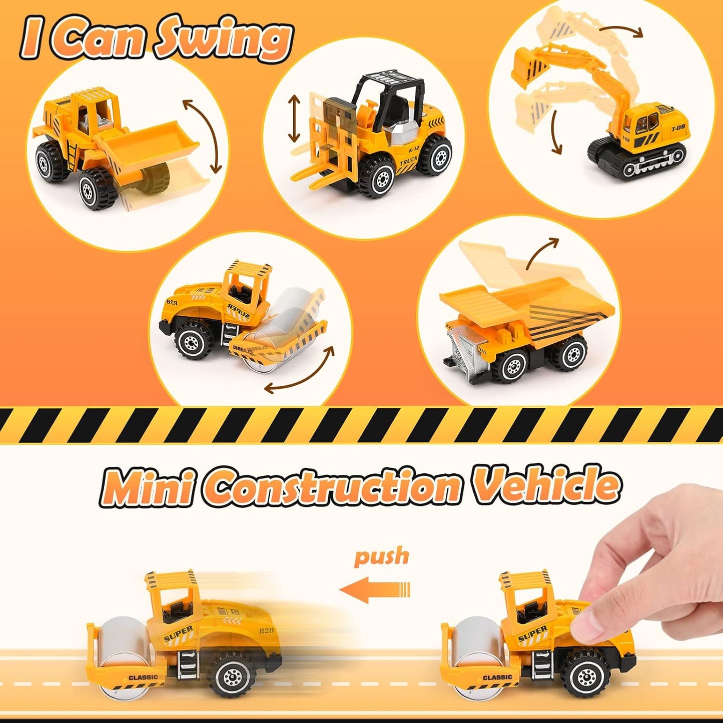 TUZT Kids Construction Sensory Bin Play Sand Kit Toys for Toddlers, Sandbox with 3.1lbs Sand & Large Tower Crane & 5 Trucks & 13 Signs & 14 Molds, Birthday for Toddler Boy 3-8 Years Old