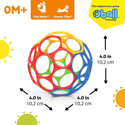 Bright Starts Oball Musical Toy, Jingle & Shake Pal, BPA-Free Easy-Grasp Baby Rattle Toy, Ages Newborn+