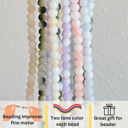 8mm Glass Beads Round Bulk for Bracelet, Glow in Dark Beads, DIY Jewelry Windchime Suncatcher Party Supplies, 300 pcs