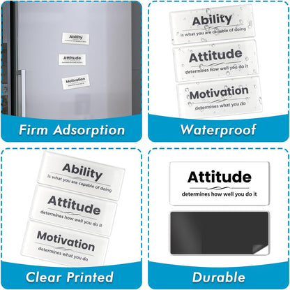 Inspirational Magnets - 3 Pack Ctrl Alt Del Positive Affirmation Magnet Set with Motivational Quotes, Acrylic Strong Encouragements Fridge Magnets for Home, Office, School, Locker Decor (Alt Del Ctrl)