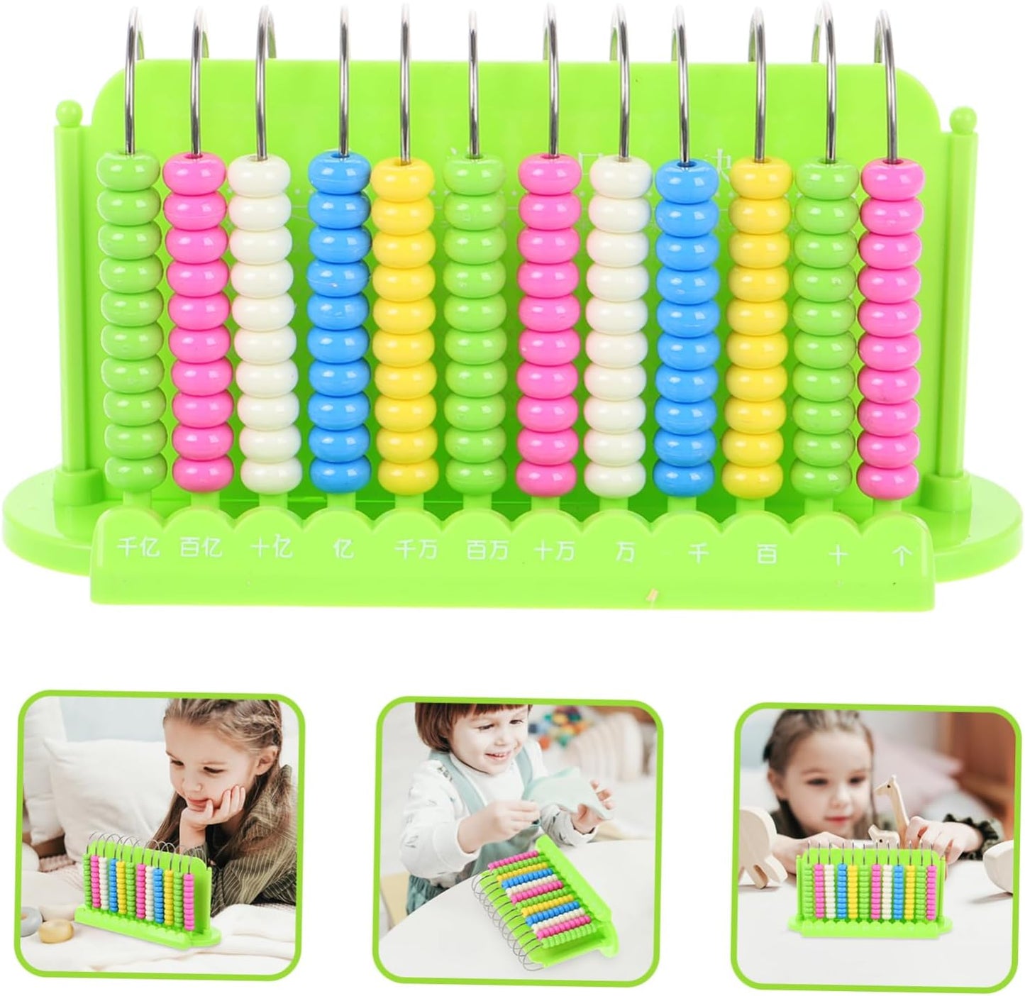 YARNOW Math Learning Abacus for Rods Counting Tool Educational Arithmetic Beads for Teaching Math Skills for Boys and and Safe Design
