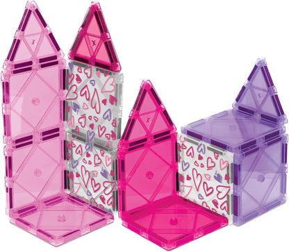 CreateOn Crayola Magnetic Tiles, Building Set for Kids, Magnetic Toys for Kids, Travel Toys, Classroom Sensory Toy Blocks, STEM & Montessori Tools for Boys & Girls Ages 3+, 14-Piece Set (Glitter)