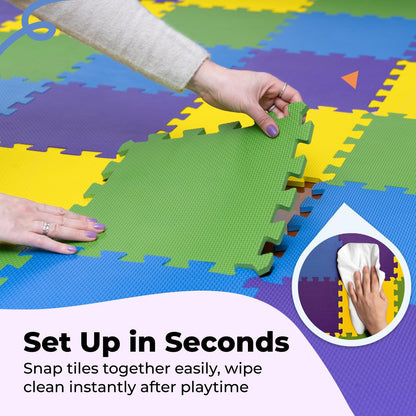 MioTetto Baby Play Mat, Soft Foam Floor Tiles for Kids. Adjustable Interlocking Foam Tiles, Fits with 50x50 Playpen Baby mat for Crawling & Development, Safe & Non-Toxic Playmat for Babies 6-12 Months