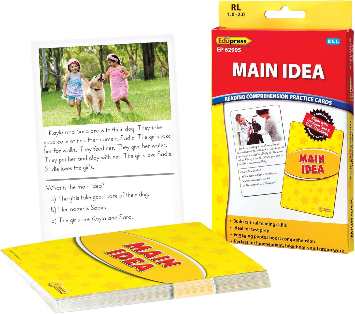 Edupress Reading Comprehension Practice Cards, Informational Text, Red Level (EP63437) Medium