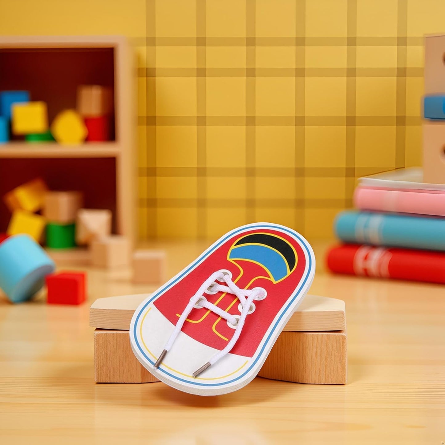 Shoe Tying Practice, Wooden Learn to Tie Your Own Shoes Threading Lacing Shoes Training Early Learning Kits | Threading Lacing Shoes Training Board Early Learning, Decorative Accessories