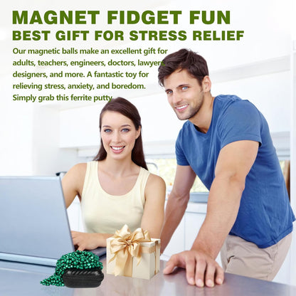 Umnodobn Magnet Slime Putty, Fidget Toy Ferrite Putty Beads, Hematite Magnetic Stones Eggs with 1.26 inch Magnet Balls, Cool Desk Toy, EDC Toy Science Kit Gift