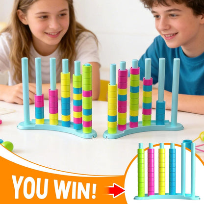 BBnote Color Matching Challenge Game, Fast Pattern Match Ring Stacking Puzzle Stack Games, 1-2 Players, Family Board Game for Kids & Adults, Birthday Easter Christmas Party Gifts for Boy & Girl